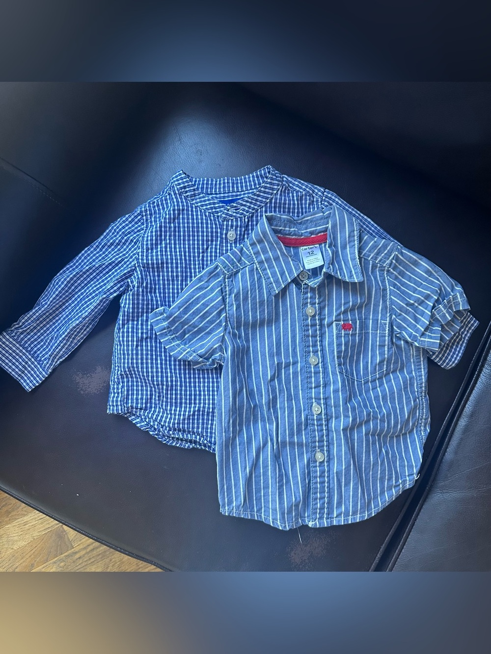 (2) Children's Blue Button-Up Shirts, 1 Yr/12 mos